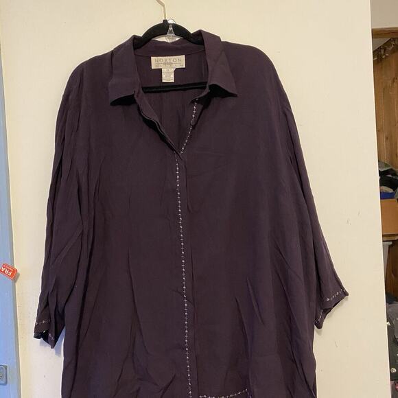 Vintage Norton Women 2X PullOn Pants Button UpShirt OutfitSet Embroidery Casual - Picture 7 of 10